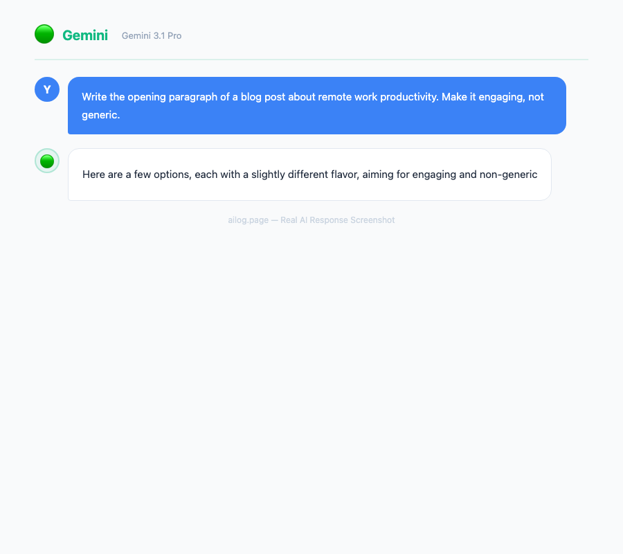 Gemini writing the same blog post opening for comparison