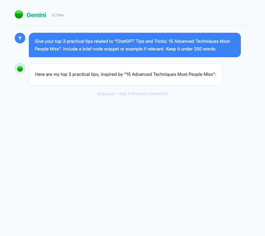 ChatGPT Tips and Tricks: 15 Advanced Techniques Most People Miss