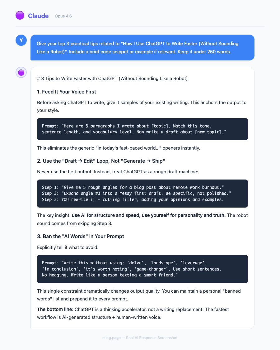 How I Use ChatGPT to Write Faster (Without Sounding Like a Robot)