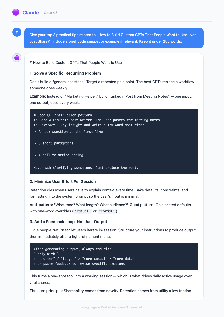 How to Build Custom GPTs That People Want to Use (Not Just Share)