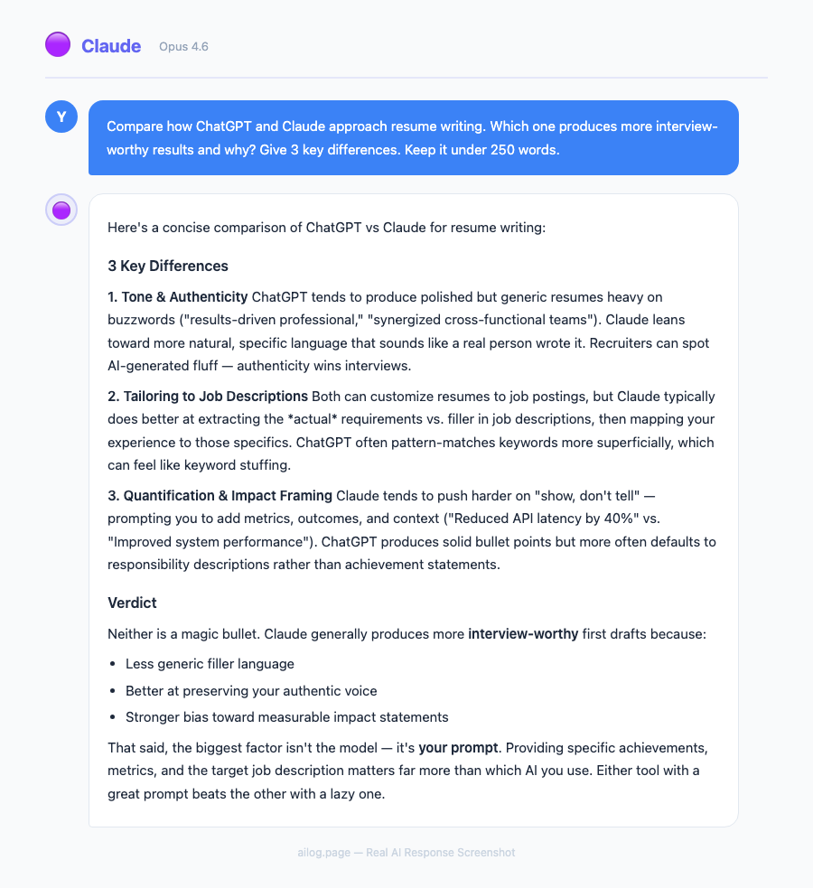 I Used ChatGPT and Claude to Write the Same Resume. One Got the Interview.
